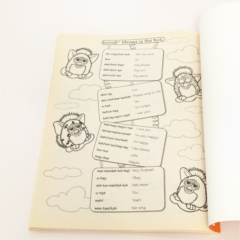 Vintage 1999 Furby Super Cool Giant Coloring Activity Book Honey Bear Books NEW - Picture 12 of 14